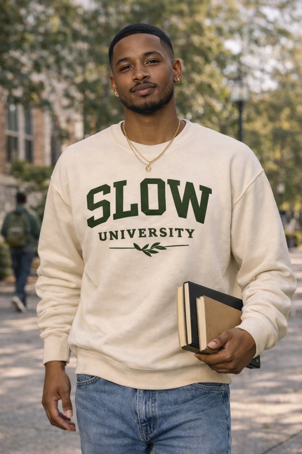 The Slow University Classic Cream Collegiate Crewneck