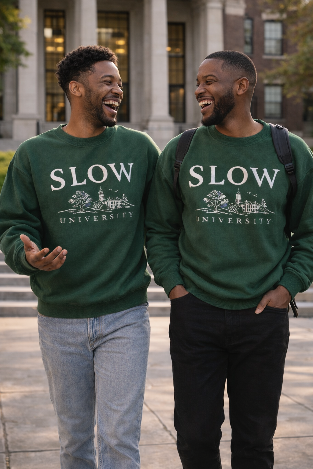 The Slow University Forest Green Heritage Crewneck
