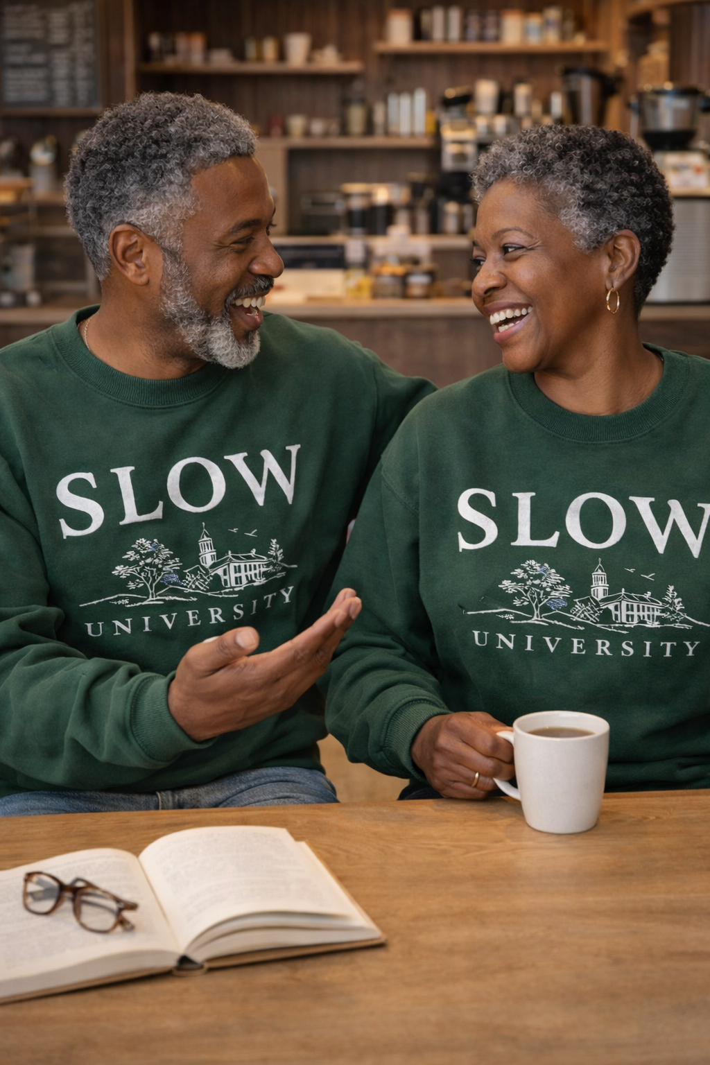 The Slow University Forest Green Heritage Crewneck