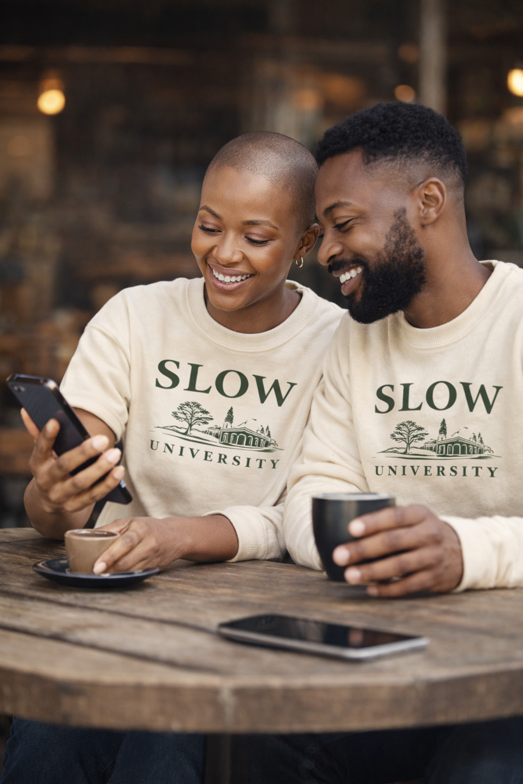 The Slow University Cream Heritage Crewneck