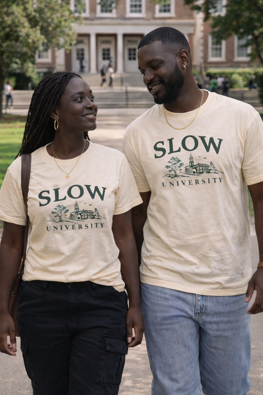 The Slow University Cream Heritage Tee